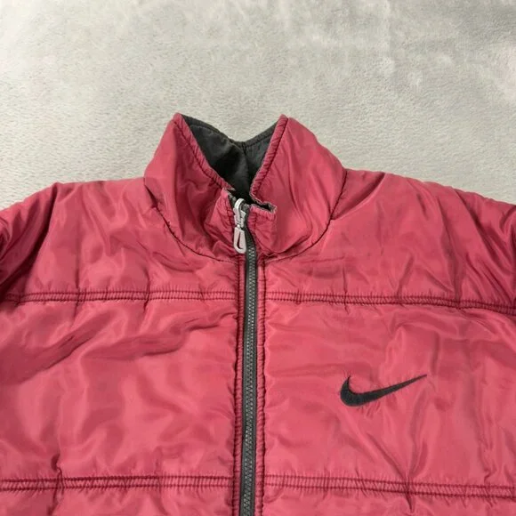 Vintage Nike Y2K Men's Size Large Reversible Big Nike Logo Embroidered Jacket